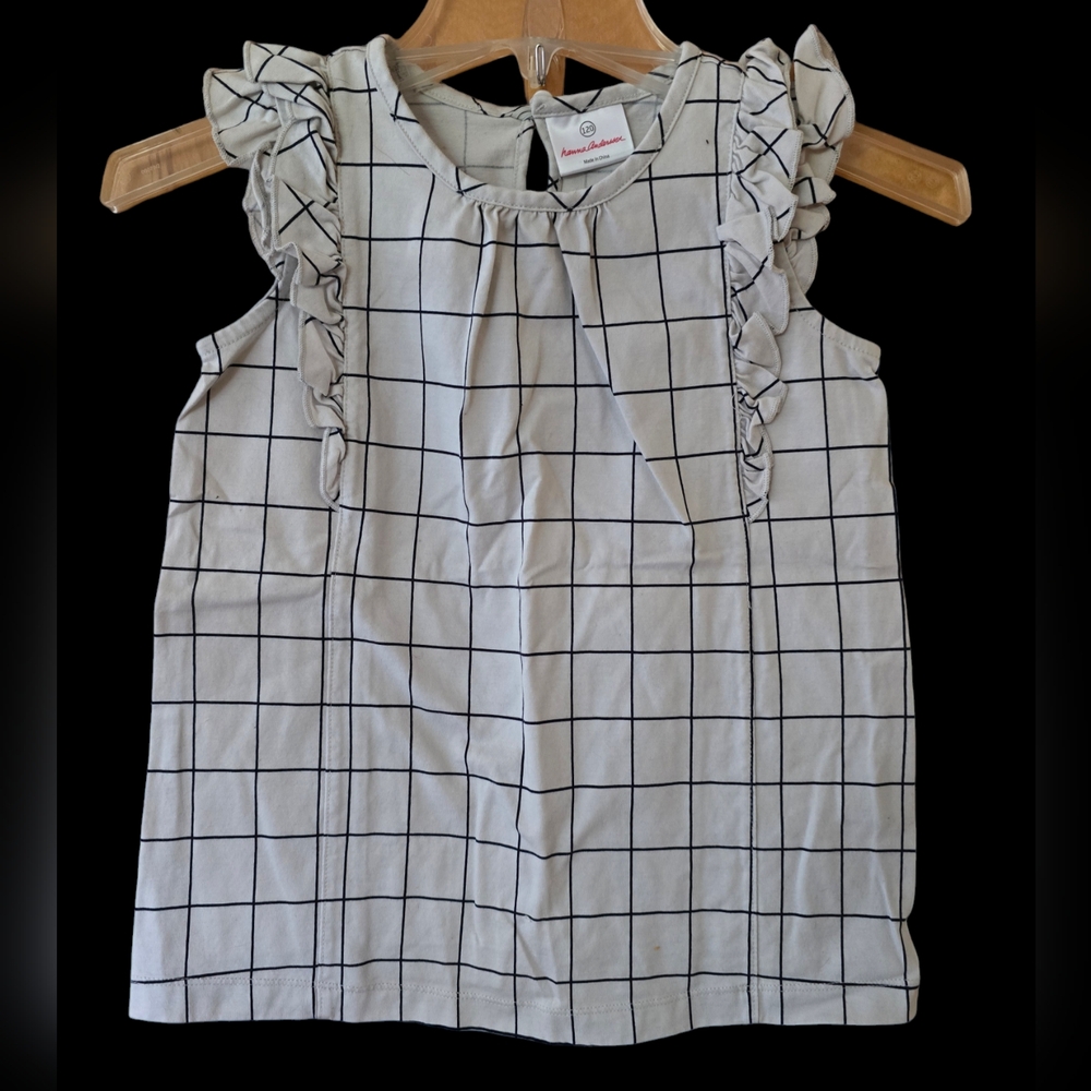 Hanna Andersson girls light gray with stripes girls size 120 cm = girls 6-7